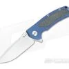 Reate Knives Mini Horizon-D Carbon Fiber Blue Titanium M390 Flipper