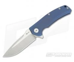 Reate Knives Mini Horizon-D Blue Titanium M390 Frame Lock Flipper