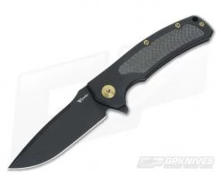 Reate Knives Mini Horizon-D Black PVD Carbon Fiber M390 Frame Lock Flipper