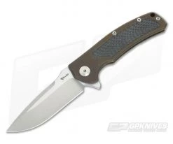 Reate Knives Mini Horizon-D Bronze Titanium Carbon Fiber M390 Frame Lock Flipper