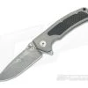 Reate Knives Mini Horizon-D Grey Titanium Carbon Fiber Damasteel Frame Lock Flipper