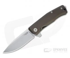 LionSteel Myto Stonewashed M390 Earth Brown Aluminum Frame Lock Flipper MT01A-ES