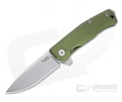 LionSteel Myto Stonewashed M390 Green Aluminum Frame Lock Flipper MT01A-GS