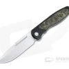 Sharp By Design Mini Tempest Drop Point Satin M390 Gold Dark Matter FatCarbon PVD Front Flipper Knife