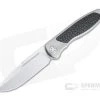 Sharp By Design Mini Tempest Drop Point Satin M390 Carbon Fiber Front Flipper Knife