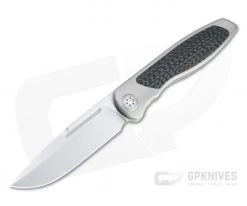 Sharp By Design Mini Tempest Drop Point Satin M390 Carbon Fiber Front Flipper Knife