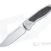 Sharp By Design Mini Tempest Bowie Satin M390 Carbon Fiber Front Flipper Knife -Outlet Flippers Store mtff 10 1