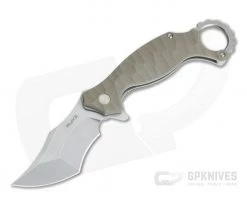 RUIKE P881-W Karambit Stonewash 14C28N Tan G10 Tactical Liner Lock Flipper