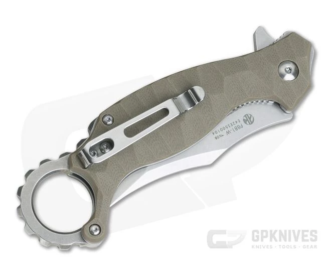 RUIKE P881-W Karambit Stonewash 14C28N Tan G10 Tactical Liner Lock Flipper 4 RUIKE P881-W Karambit Stonewash 14C28N Tan G10 Tactical Liner Lock Flipper - Image 2