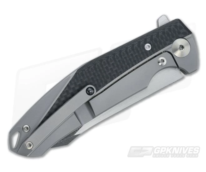 Reate Prototype Frame Lock Flipper Carbon Fiber & Damascus 4 Reate Prototype Frame Lock Flipper Carbon Fiber & Damascus - Image 2
