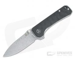 QSP Knives Hawk Damascus Carbon Fiber Liner Lock Flipper