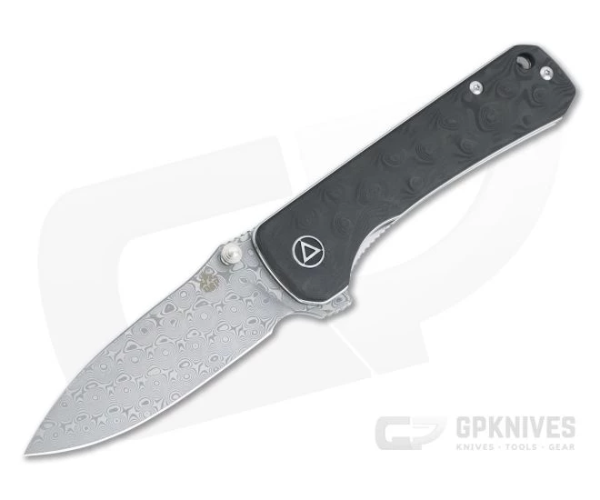 QSP Knives Hawk Damascus Carbon Fiber Liner Lock Flipper 3 QSP Knives Hawk Damascus Carbon Fiber Liner Lock Flipper