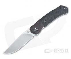 QSP Knives Gannet Satin 154CM Carbon Fiber Bolstered Black Micarta Front Flipper