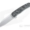 QSP Knives Otter Satin S35VN Silver Foil Carbon Fiber Liner Lock Flipper QS140-A1