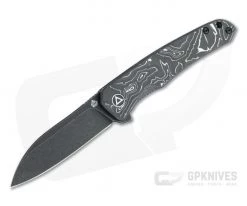 QSP Knives Otter Black Stonewashed S35VN Silver Foil Carbon Fiber Liner Lock Flipper QS140-A2
