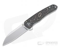 QSP Knives Otter Satin S35VN Copper Foil Carbon Fiber Liner Lock Flipper QS140-B1