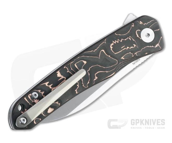 QSP Knives Otter Satin S35VN Copper Foil Carbon Fiber Liner Lock Flipper QS140-B1 4 QSP Knives Otter Satin S35VN Copper Foil Carbon Fiber Liner Lock Flipper QS140-B1 - Image 2