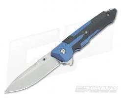 Spartan Kranos Blue Titanium Flipper Carbon Fiber S35VN