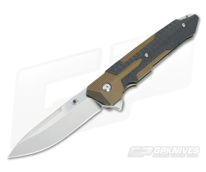 Spartan Kranos Bronze Titanium Flipper Carbon Fiber S35VN 3 Spartan Kranos Bronze Titanium Flipper Carbon Fiber S35VN