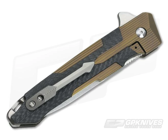 Spartan Kranos Bronze Titanium Flipper Carbon Fiber S35VN 4 Spartan Kranos Bronze Titanium Flipper Carbon Fiber S35VN - Image 2