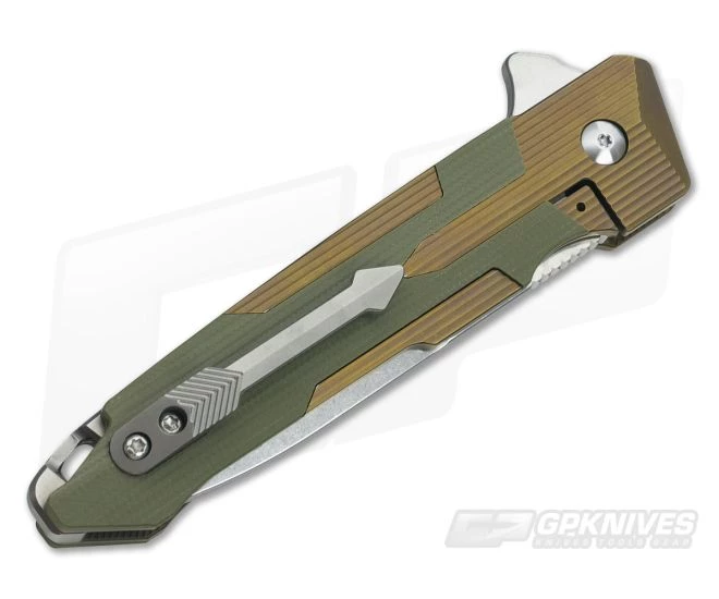 Spartan Kranos Bronze Titanium Flipper Green G10 S35VN 4 Spartan Kranos Bronze Titanium Flipper Green G10 S35VN - Image 2