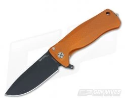 LionSteel SR-22 Mini Aluminum Orange Integral Flipper Black Sleipner SR22A OB