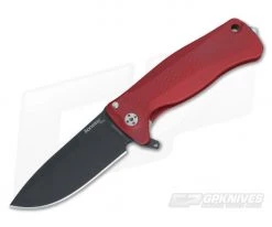 LionSteel SR-22 Mini Aluminum Red Integral Flipper Black Sleipner SR22A RB