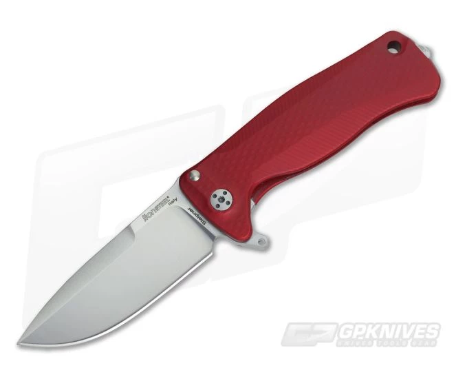 LionSteel SR-22 Mini Aluminum Red Integral Flipper Satin Sleipner SR22A RS 3 LionSteel SR-22 Mini Aluminum Red Integral Flipper Satin Sleipner SR22A RS