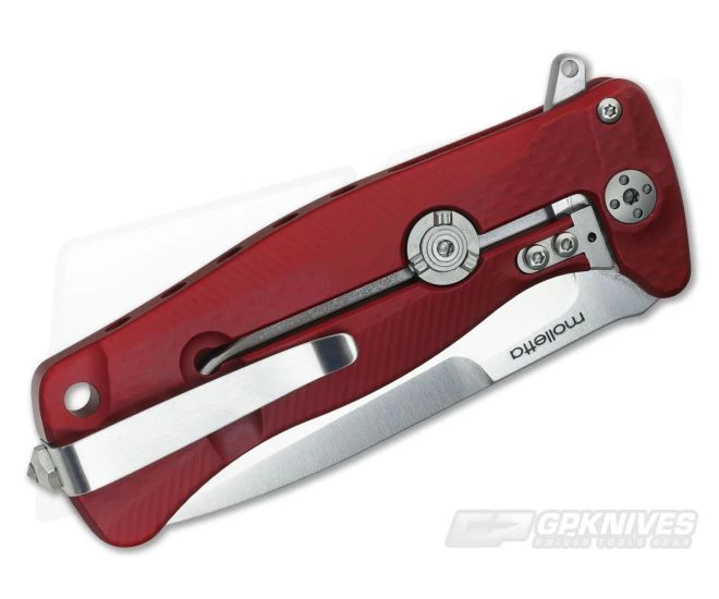 LionSteel SR-22 Mini Aluminum Red Integral Flipper Satin Sleipner SR22A RS 4 LionSteel SR-22 Mini Aluminum Red Integral Flipper Satin Sleipner SR22A RS - Image 2