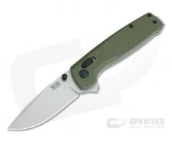SOG Terminus XR Stonewashed D2 OD Green G10 XR Lock Flipper TM1022-BX