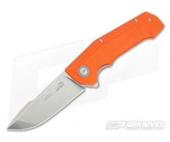 Viper Larius Stonewashed M390 Liner Lock Flipper Milled Orange G10 V5960GO