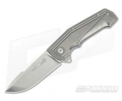 Viper Larius Stonewashed M390 Liner Lock Flipper Milled Titanium V5960TI