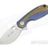 Viper Lille Satin M390 Blue Titanium Liner Lock Flipper Bronze Anodized Overlay V5962BLBR -Outlet Flippers Store v5962blbr 1