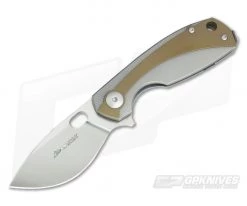 Viper Lille Satin M390 Titanium Liner Lock Flipper Bronze Anodized Overlay V5962TIBR