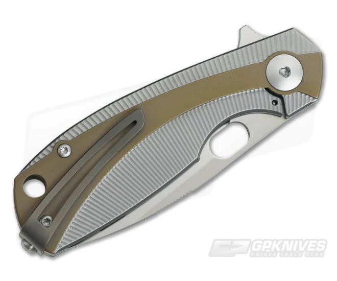 Viper Lille Satin M390 Titanium Liner Lock Flipper Bronze Anodized Overlay V5962TIBR 4 Viper Lille Satin M390 Titanium Liner Lock Flipper Bronze Anodized Overlay V5962TIBR - Image 2