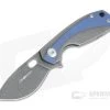 Viper Lille Black Stonewashed M390 Titanium Liner Lock Flipper Blue Anodized Overlay V5963TIBL -Outlet Flippers Store v5963tibl