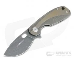 Viper Lille Black Stonewashed M390 Titanium Liner Lock Flipper Bronze Anodized Overlay V5963TIBR