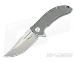 Reate Knives Valhalla Plain Titanium Frame Lock Flipper Satin RWL34