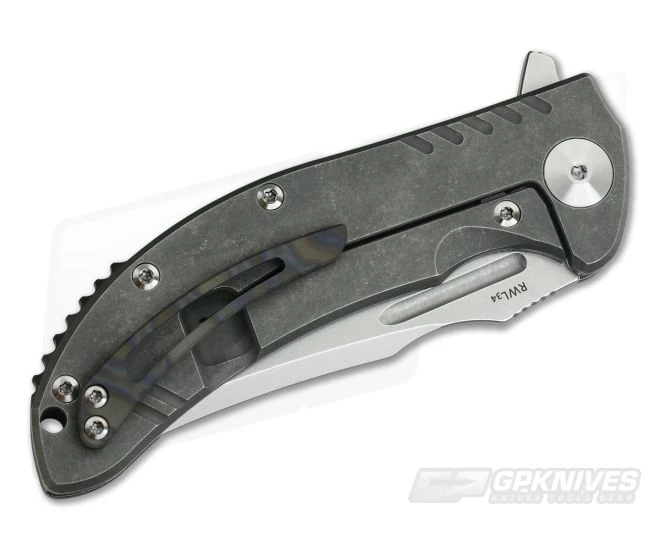 Reate Knives Valhalla Plain Titanium Frame Lock Flipper Stonewash RWL34 4 Reate Knives Valhalla Plain Titanium Frame Lock Flipper Stonewash RWL34 - Image 2