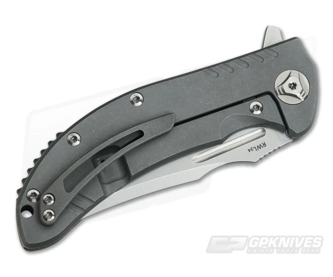 Reate Knives Valhalla Hollowed Titanium Frame Lock Flipper Stonewash RWL34 4 Reate Knives Valhalla Hollowed Titanium Frame Lock Flipper Stonewash RWL34 - Image 2
