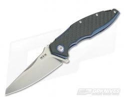 MKM Mikita Burnley Raut M390 Blue Titanium Frame Lock Flipper Carbon Fiber VP01-CB