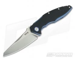 MKM Mikita Burnley Raut M390 Blue Titanium Frame Lock Front Flipper Black G10 VP01-GF-BK