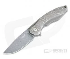 MKM Mikita Voxnaes Timavo Liner Lock Flipper Blasted Milled Titanium Damasteel VP02-D