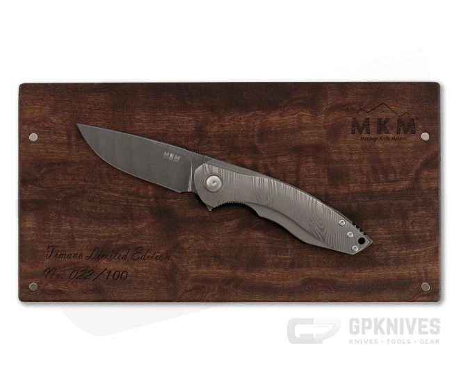 MKM Mikita Voxnaes Timavo Liner Lock Flipper Blasted Milled Titanium Damasteel VP02-D 6 MKM Mikita Voxnaes Timavo Liner Lock Flipper Blasted Milled Titanium Damasteel VP02-D - Image 4