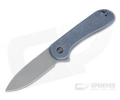 WE Knives Elementum Gray Stonewashed 20CV Blue Titanium Frame Lock Flipper WE18062X-2