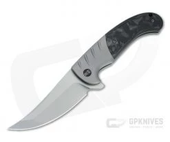 WE Knives x Ochs Curvaceous Blasted 20CV Marbled Carbon Fiber Titanium Flipper WE20012-1