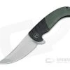 WE Knives x Ochs Curvaceous Blasted 20CV Green Micarta Black Titanium Flipper WE20012-2