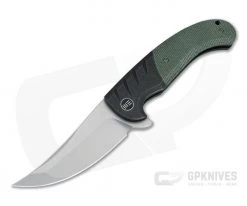 WE Knives x Ochs Curvaceous Blasted 20CV Green Micarta Black Titanium Flipper WE20012-2
