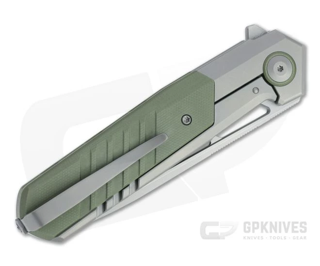 WE Knives Arsenal Ostap Hel Gray Stonewashed 20CV OD Green G10 Frame Lock Flipper WE20073-1 4 WE Knives Arsenal Ostap Hel Gray Stonewashed 20CV OD Green G10 Frame Lock Flipper WE20073-1 - Image 2