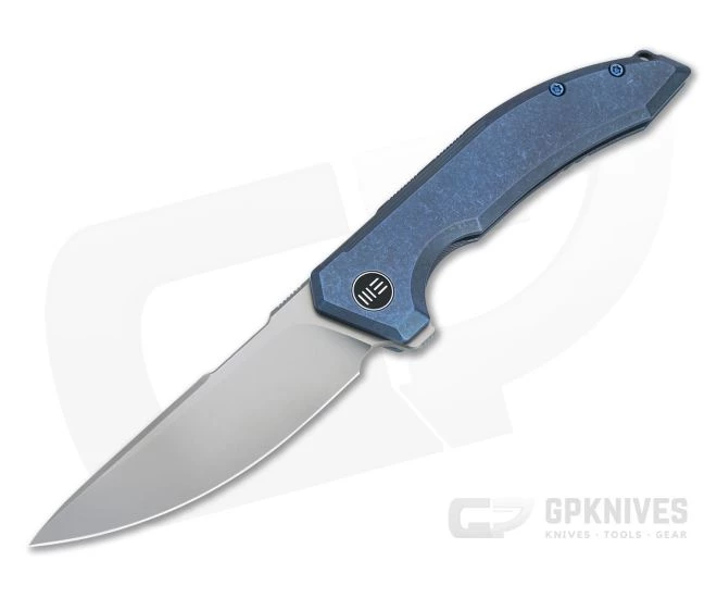 WE Knives Quixotic Blasted 20CV Stonewashed Blue Titanium Flipper WE21016-3 3 WE Knives Quixotic Blasted 20CV Stonewashed Blue Titanium Flipper WE21016-3